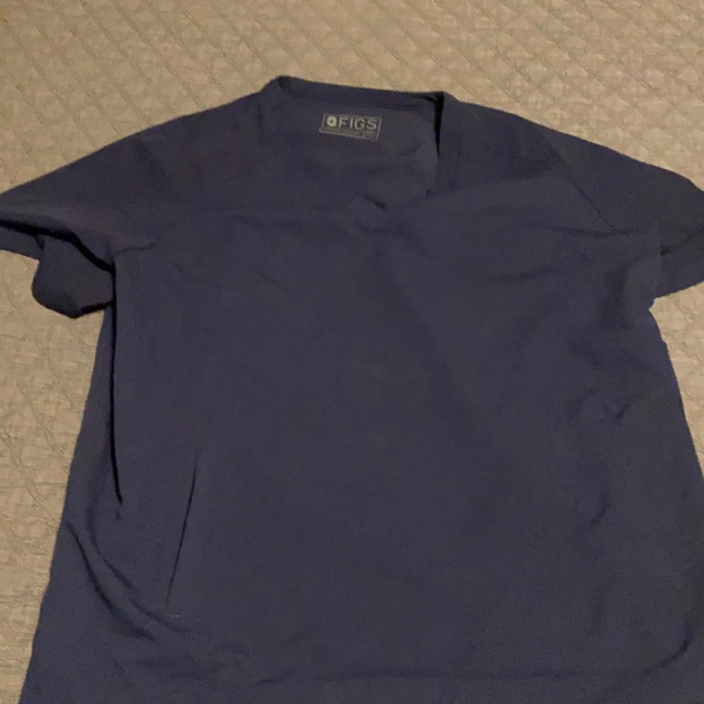 Navy figs scrub top